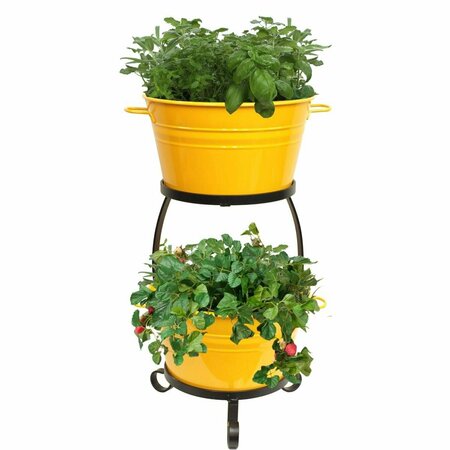 NEXT2NATURE Enameled Raised Planter with Iron Stand, Saffron NE2988841